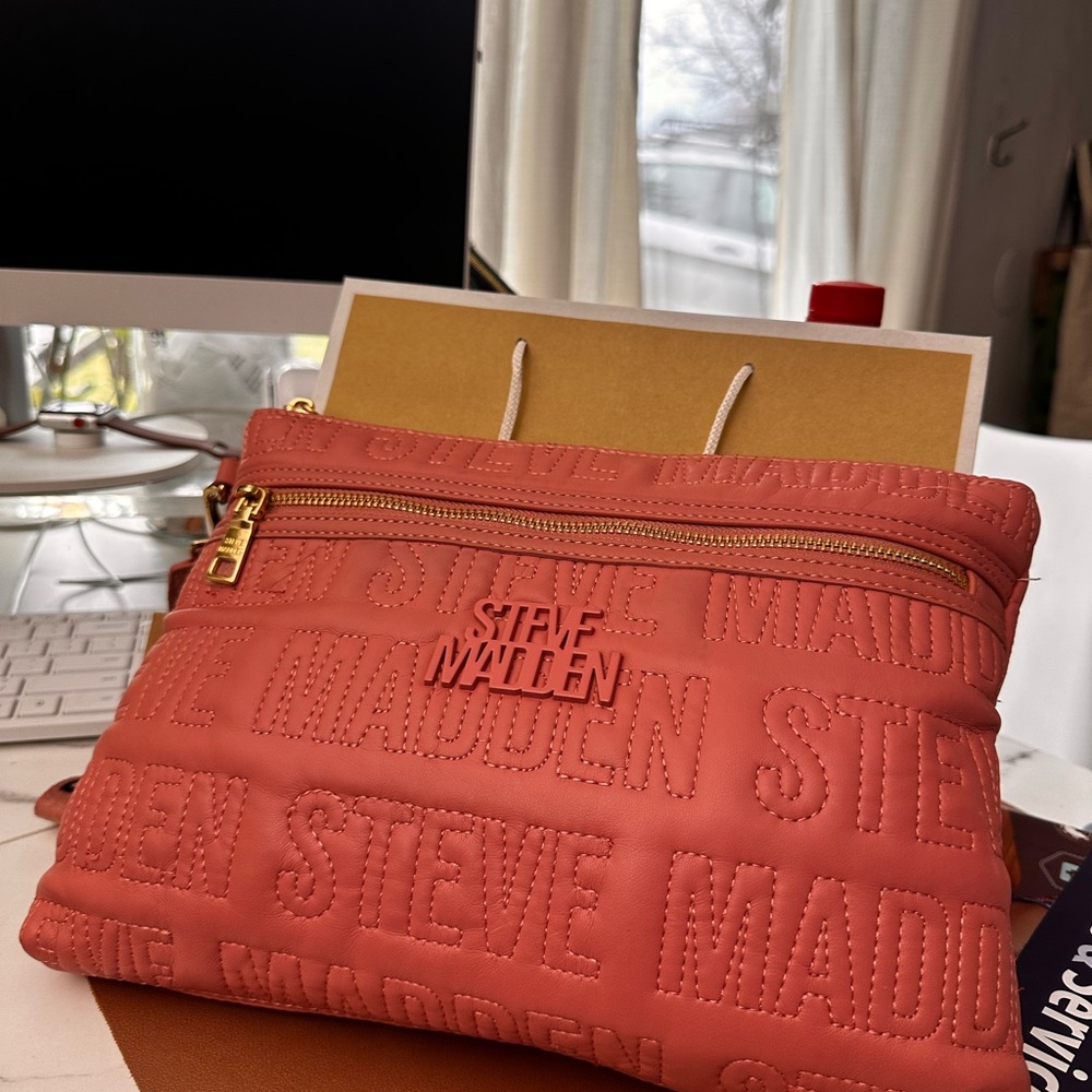 Steve Madden Coral Embossed Clutch